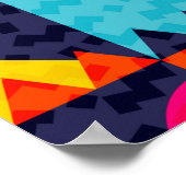 抽象芸術図形レトロカラフル図 ポスター (角)