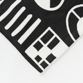 抽象芸術図形060617パターン – 白黒 フリースブランケット (角)