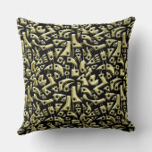 抽象芸術図形180318 – 光沢のある金ゴールド クッション (裏面)