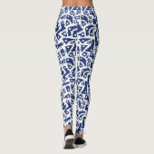 抽象芸術図形180318 - #1D336D白色 レギンス (裏面)