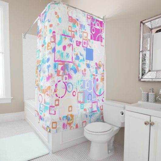 抽象芸術図形 シャワーカーテン (インサイチュ)