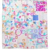 抽象芸術図形 シャワーカーテン (正面)