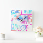 抽象芸術図形 スクエア壁時計 (ホーム)