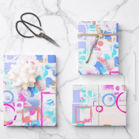 抽象芸術図形 ラッピングペーパーシート (正面)