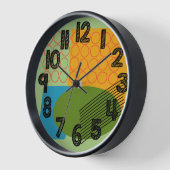 抽象芸術図形 壁時計 (傾斜)