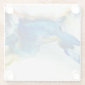 抽象芸術地形 – 青 ガラスコースター (裏面)