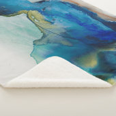 抽象芸術地形 – 青 シェルパブランケット (3/4)