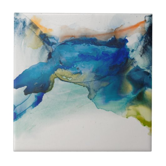 抽象芸術地形 – 青 タイル (正面)