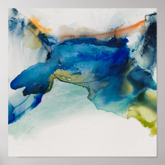 抽象芸術地形 – 青 ポスター (正面)