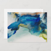 抽象芸術地形 – 青 ポストカード (正面/裏面)
