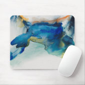 抽象芸術地形 – 青 マウスパッド (マウス)
