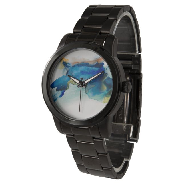 抽象芸術地形 – 青 腕時計 (アングル)