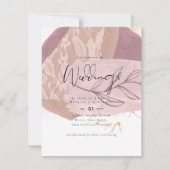 抽象芸術地球金ゴールド結婚の低コスト予算招待状 招待状 (正面)