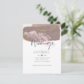 抽象芸術地球金ゴールド結婚式の招待予算の低コスト 招待状 (スタンド正面)