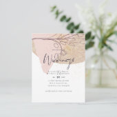 抽象芸術地球金ゴールド結婚式の招待低コスト予算 招待状 (スタンド正面)