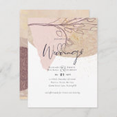 抽象芸術地球金ゴールド結婚式の招待低コスト予算 招待状 (正面/裏面)