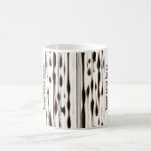 抽象芸術垂直コーヒーストリークパーソナライズされた文字 コーヒーマグカップ (中央)