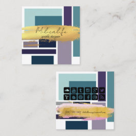 抽象芸術型枠、ソーシャルメディアの名刺 スクエア名刺