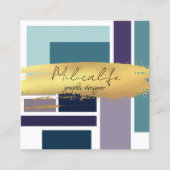 抽象芸術型枠、ソーシャルメディアの名刺 スクエア名刺 (正面)