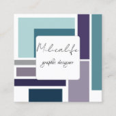 抽象芸術型枠、ソーシャルメディアの名刺 スクエア名刺 (正面)
