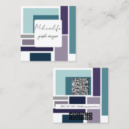 抽象芸術型枠、ソーシャルメディアの名刺 スクエア名刺