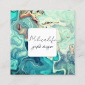 抽象芸術型枠、ソーシャルメディアの名刺 スクエア名刺 (正面)