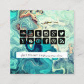 抽象芸術型枠、ソーシャルメディアの名刺 スクエア名刺 (裏面)