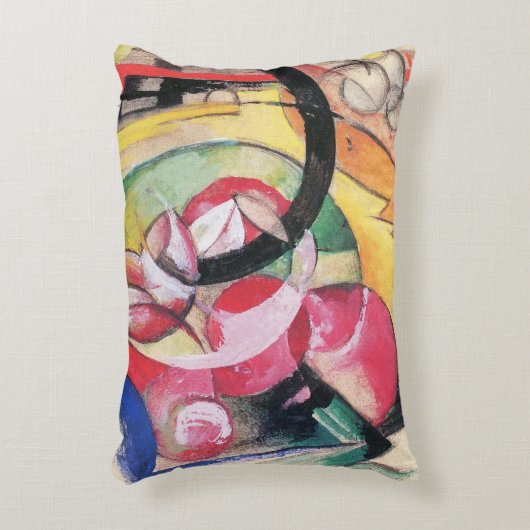 抽象芸術型枠(別名カラーフラワーズ)by Franz Marc アクセントクッション (正面(垂直))