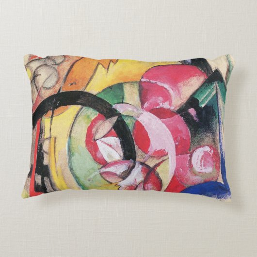 抽象芸術型枠(別名カラーフラワーズ)by Franz Marc アクセントクッション (裏面)