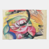 抽象芸術型枠(別名カラーフラワーズ)by Franz Marc キッチンタオル (横)