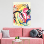 抽象芸術型枠(別名カラーフラワーズ)by Franz Marc キャンバスプリント (インサイチュ (リビング))