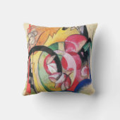 抽象芸術型枠（別名カラーフラワーズ）by Franz Marc クッション (裏面)