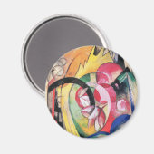 抽象芸術型枠(別名カラーフラワーズ)by Franz Marc マグネット (正面/裏面)