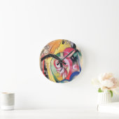 抽象芸術型枠(別名カラーフラワーズ)by Franz Marc ラウンド壁時計 (ホーム)