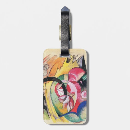 抽象芸術型枠(別名カラーフラワーズ)by Franz Marc ラゲッジタグ (裏面縦)