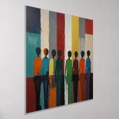 抽象芸術型金ゴールド赤青緑 箔ポスター (レイダウン)