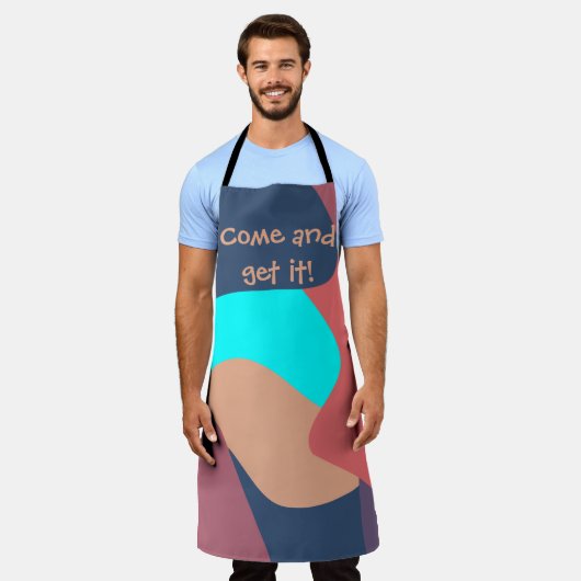 抽象芸術塊 エプロン (着用した状態)