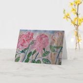 抽象芸術夏バラ カード (黄色い花)
