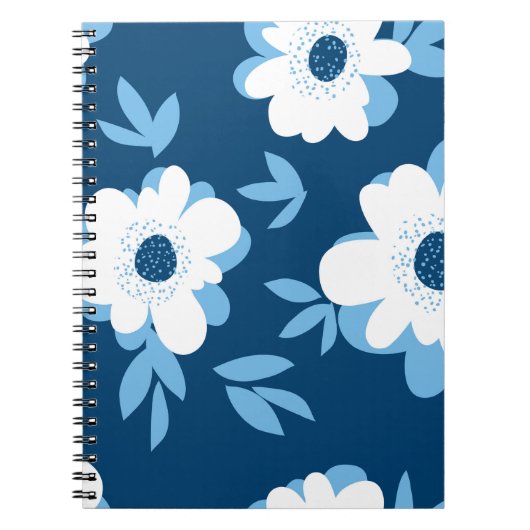 抽象芸術夏フローラの継ぎ目のないパターン ノートブック (正面)
