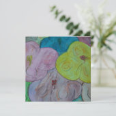 抽象芸術夏フローラフラットグリーティングカード カード (スタンド正面)