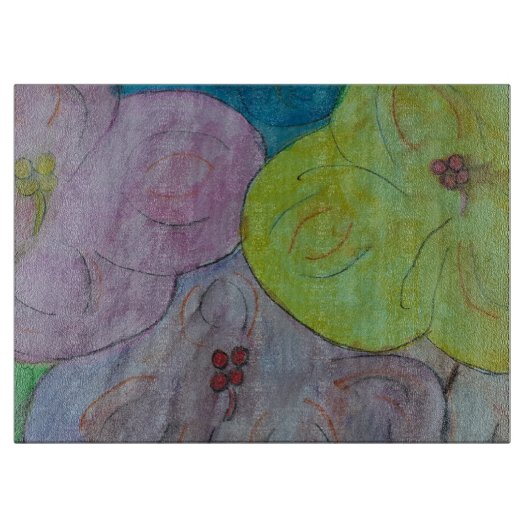 抽象芸術夏フローラ板 カッティングボード (正面)