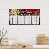 抽象芸術夕べレッド、クリーム&ミッドナイトスワール ポスター (キッチン)