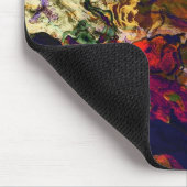 抽象芸術夕べレッド、クリーム&ミッドナイトスワール マウスパッド (コーナー)