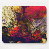 抽象芸術夕べレッド、クリーム&ミッドナイトスワール マウスパッド (正面)
