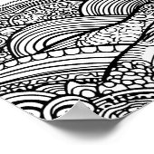 抽象芸術夕日のビーチ ポスター (角)