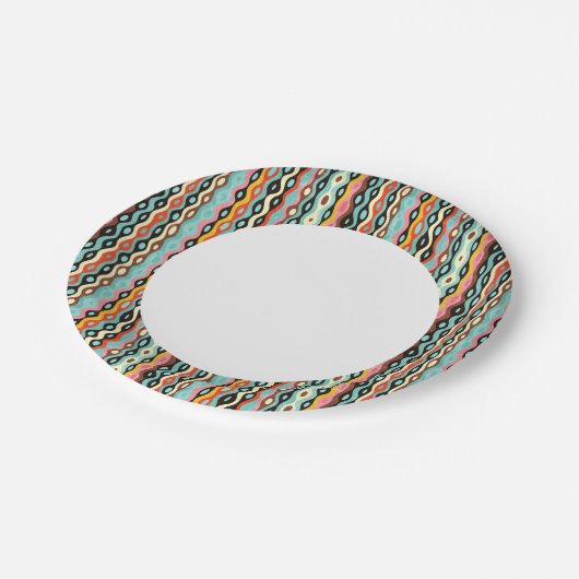 抽象芸術多彩パターン ペーパープレート (アングル)