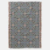 抽象芸術多汁性ガーデンロゼット格子パターン スローブランケット (正面縦)