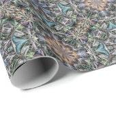 抽象芸術多汁性ガーデンロゼット格子パターン ラッピングペーパー (ロールコーナー)