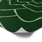 抽象芸術多肉質ダークグリーンプリント ポスター (角)