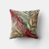 抽象芸術大きなゴールデンリーフモチーフのアートワークスタイル31 クッション (裏面)